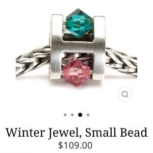Trollbeads Silver Bead with Pink and Teal Crystals